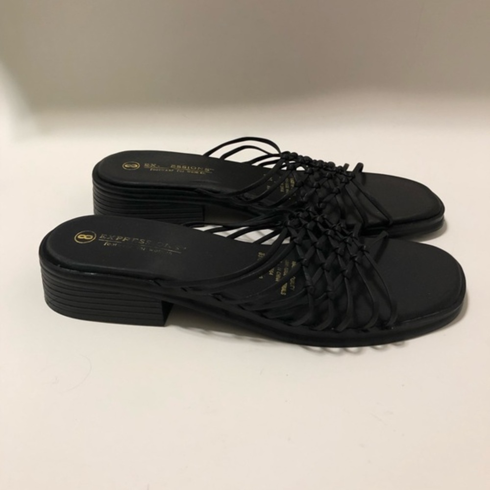 Expression Shoes Footwear Women’s Size 8 Sandals Black Open‎ Toe Slip On